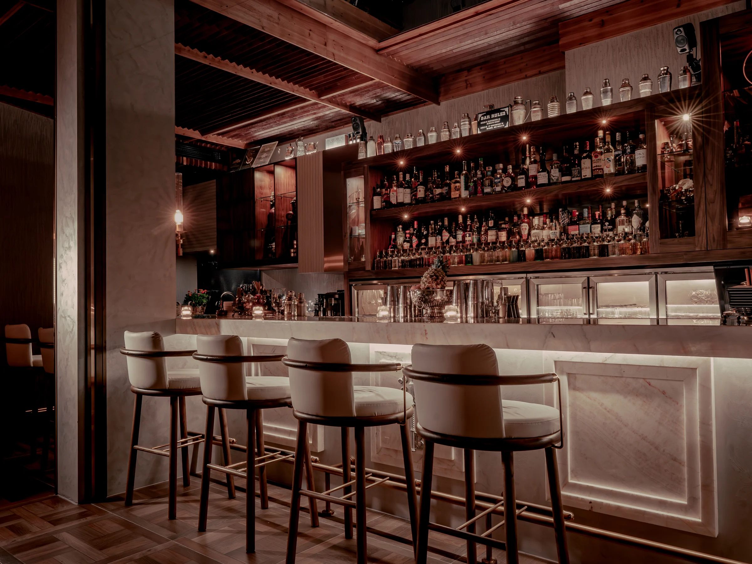 Barules Cocktail Club bar and counter seating